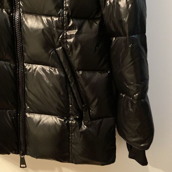 Sam Soho Quilted puffer Hooded Coat In‎ Black Size S - Picture 6 of 16
